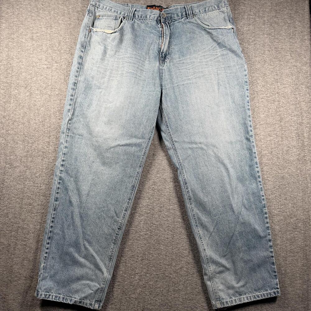 Do Denim Jeans Mens 42x32 Light Wash Blue Relaxed Straight Denim Baggy Urban Y2K